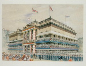 The Coronation Procession of King George V (1856-1936) 1910 (akvarell på papir) av English School