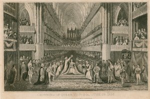 Kroningen av dronning Victoria i Westminster Abbey, 28. juni 1838 av English School