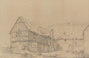 Court Lodge i East Farleigh, nær Maidstone, ca. 1874 (blyant) av English School