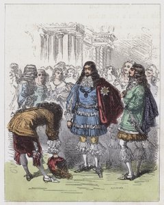 Court of Charles II (farget gravering) av English School