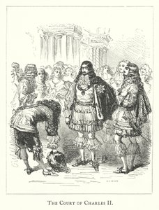 Retten til Charles II (gravering) av English School