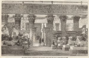 Krystallpalasset: Inngang til den egyptiske domstolen fra Nave ved Avenue of Lions av English School