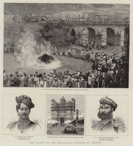 Døden til HH Maharajah Holkar fra Indore (gravering) av English School
