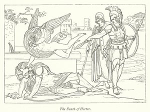 The Death of Hector (litho) av English School