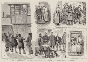 The Delights of Christmas, en serenade av Hand-Bell Players (gravering) av English School