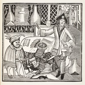 The Devil upon two sticks or the Town Untild, illustrasjon fra Chap-books of the Eighteenth Century av John Ashton, pub. 1882 av English School