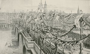 Diamantjubileumsprosesjonen krysser London Bridge av English School