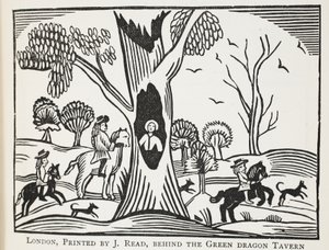 The Distressed Child in the Wood, eller The Cruel Unkle, illustrasjon fra Chap-books of the Eighteenth Century av John Ashton, pub. 1882 av English School