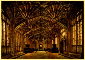 The Divinity School, Oxford: bygget mellom 1445 og 1454, illustrasjon fra A Students History of England av Samuel R. Gardiner, utgitt 1902 (digitalt forbedret bilde) av English School