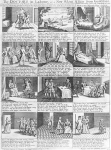The Doctors in Labour, or a New Whim Wham fra Guildford, 1726 av English School