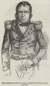 Den dominikanske republikk, frigjørergeneral Pedro Santana (gravering) av English School