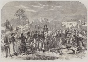 "Doseh", en årlig religiøs seremoni i Kairo (gravering) av English School