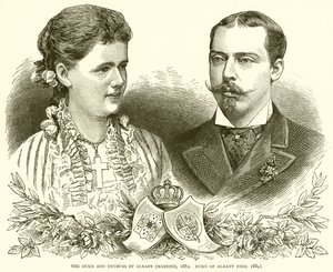 Hertugen og hertuginnen av Albany (Gift, 1882. Hertugen av Albany døde, 1884) av English School