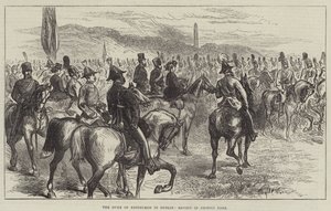 Hertugen av Edinburgh i Dublin, anmeldelse i Phoenix Park (gravering) av English School