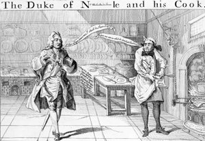 Hertugen av Newcastle og hans kokk, ca. 1745 av English School