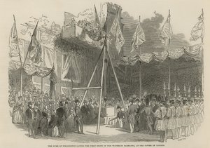 Hertugen av Wellington legger den første steinen til Waterloo Barracks