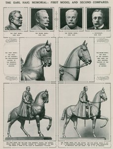 Earl Haig Memorial: Første modell og andre sammenlignet av English School