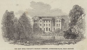 East India Company's Military Seminary, Addiscombe-Place, nær Croydon (gravering) av English School