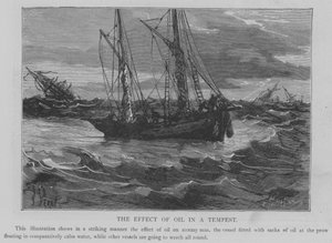 Effekten av olje i en storm (gravering) av English School
