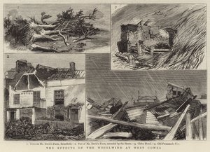 Virkningene av virvelvinden ved West Cowes (gravering) av English School