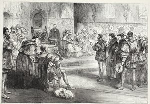 Kurfyrsten av Sachsen leser protesten ved Diet of Spires, illustrasjon fra The History of Protestantism av James Aitken Wylie (1808-1890), pub. 1878 av English School