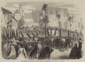 Keiseren og keiserinnen av Frankrike i Chambery (gravering) av English School