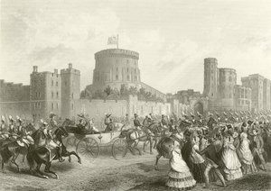 Franskmennenes keiser og keiserinne ved Windsor Castle av English School
