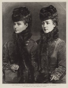 Keiserinnen av Russland og hennes søster prinsessen av Wales (gravering) av English School