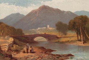 The English Lakes, Ambleside (farge litho) av English School