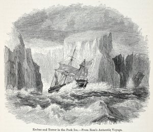 Erebus og terroren blant isfjell av English School