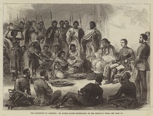 Ekspedisjonen til Abyssinia, Sir Robert Napier underholdt av prinsen av Tigre (gravering) av English School