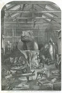 Modellrommet The Extinct Animals, på Crystal Palace, Sydenham av English School