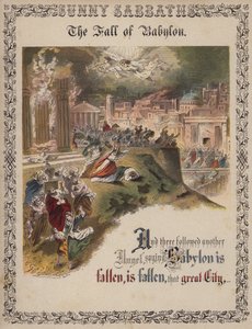 Babylons fall (farget gravering) av English School