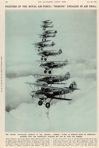 Det raskeste toseters flyet i landet: Demoner som flyr i formasjon rett opp, fra The Illustrated London News Royal Naval and Military Number, 20. juli 1935 av English School