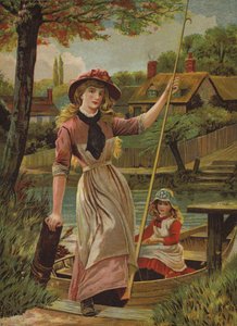 Fergemannens datter (chromolitho) av English School