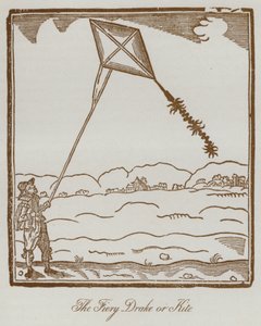 The Fiery Drake eller Kite (litho) av English School
