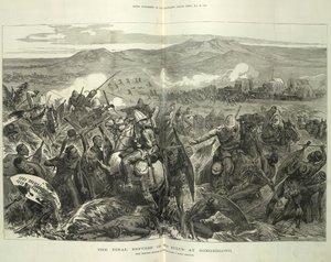 The Final Repulse of the Zulus at Ginghilovo, fra skisser levert av oberstløytnant J. North Crealock. Illustrasjon fra 