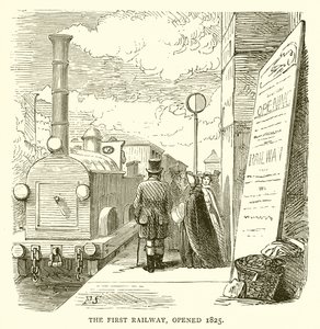Den første jernbanen, åpnet 1825 av English School