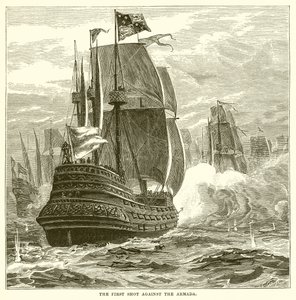 Det første skuddet mot Armadaen av English School