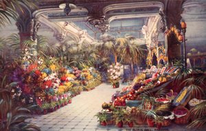 Blomsterhallen, Harrods (fargelitografi) av English School