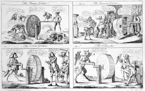 The Foreign Grinder, The Domestic Grinder, The Court Grinder, The Finisher, 1757 av English School