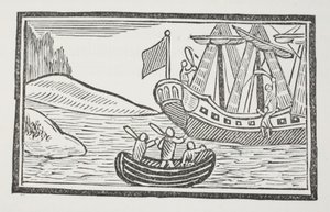 The Foreign Travels of Sir John Mandeville, illustrasjon fra Chap-books of the Eighteenth Century av John Ashton, pub. 1882 av English School