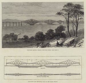 The Forth Bridge (gravering) av English School