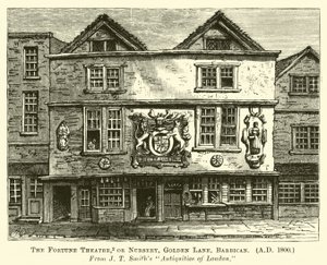 Fortune Theatre, eller Nursery, Golden Lane, Barbican, AD 1800 av English School