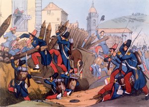 Den franske legionen stormer en Carlist Entrenchment, 1837 av English School