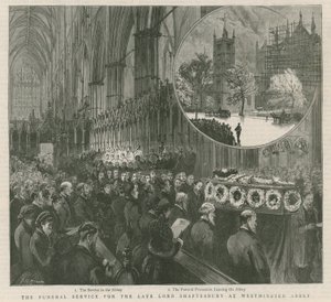 Begravelsestjenesten for avdøde Lord Shaftesbury i Westminster av English School