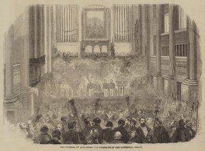 Begravelsen til Alexander von Humboldt i katedralen, Berlin (gravering) av English School