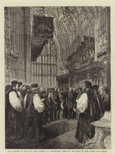 Begravelsen til den avdøde dekan Stanley i Westminster Abbey, ved graven i kong Henry VIIs kapell (gravering) av English School