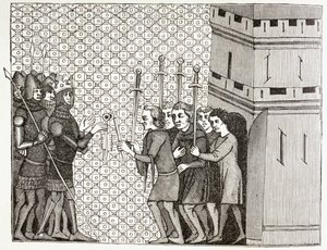 The Garrison Surrenders, ca. 1880 av English School