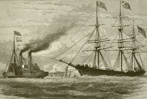 Die George Griswold fährt in die Mersey ein